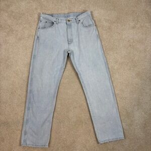 Wrangler Regular Fit Light Wash Denim Jeans Mens 36x32
